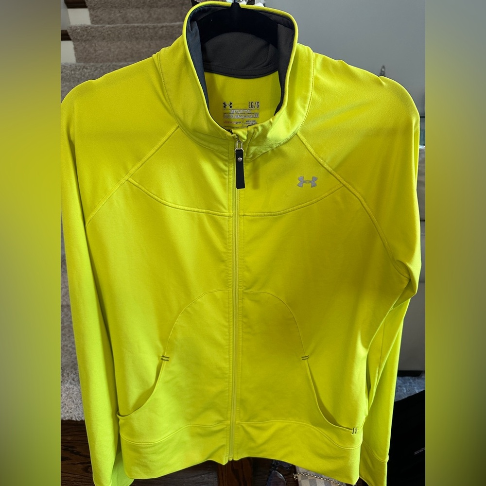 Under Armour ASG Womens Large Neon Yellow AllSeasonGear Full Zip Jacket